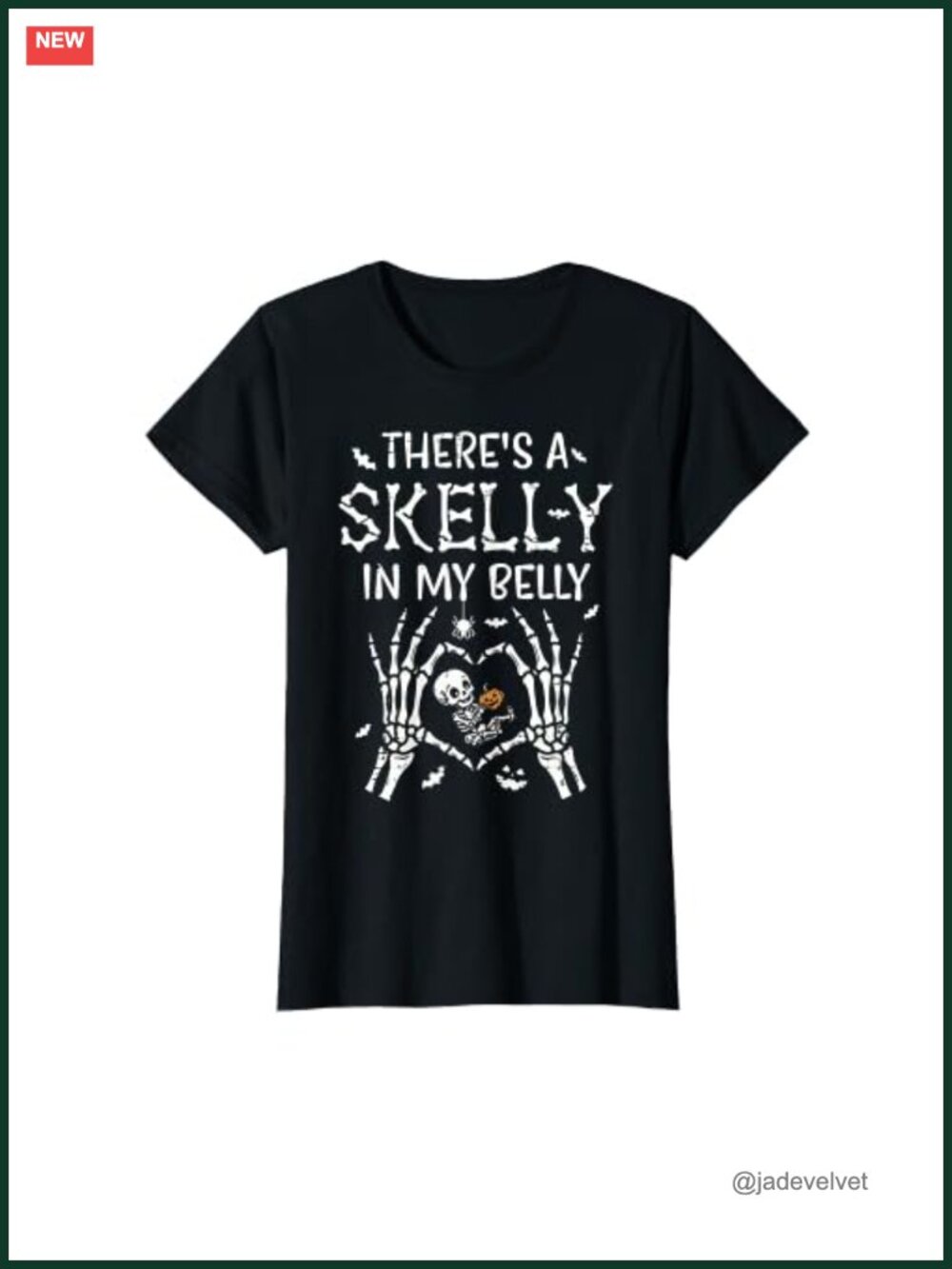 Skelly In My Belly Halloween Pregnancy Costume Women T-Shirt